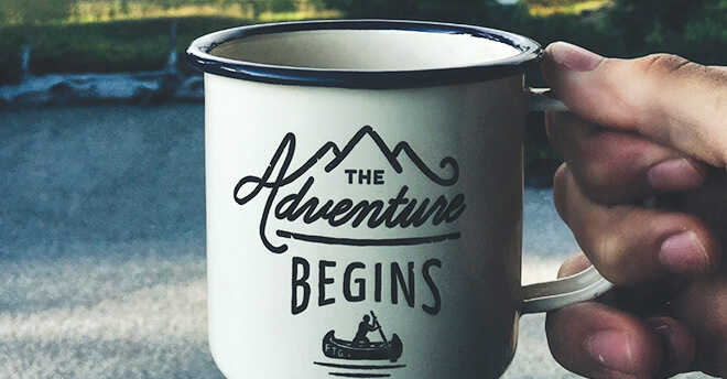 Adventure begins mug