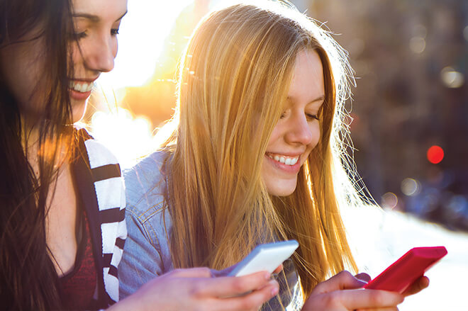 Girls laughing